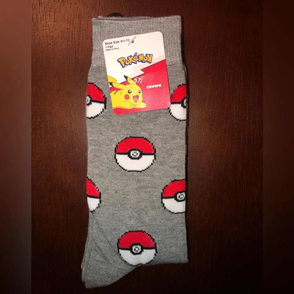 POKÉMON NOVELTY CREW SOCKS NWT MEN’S SHOE SIZE 6.5-12